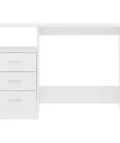 vidaXL Desk with Drawers White 110x50x76 cm Chipboard
