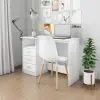 vidaXL Desk with Drawers White 110x50x76 cm Chipboard
