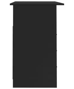 vidaXL Desk with Drawers Black 110x50x76 cm Chipboard