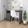 vidaXL Desk with Drawers Grey 110x50x76 cm Chipboard