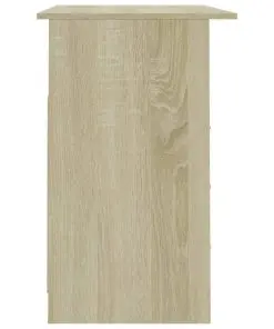 vidaXL Desk with Drawers Sonoma Oak 110x50x76 cm Chipboard