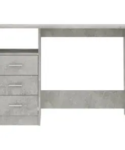 vidaXL Desk with Drawers Concrete Grey 110x50x76 cm Chipboard