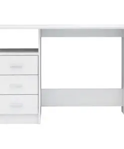 vidaXL Desk with Drawers High Gloss White 110x50x76 cm Chipboard