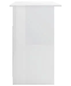 vidaXL Desk with Drawers High Gloss White 110x50x76 cm Chipboard