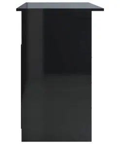 vidaXL Desk with Drawers High Gloss Black 110x50x76 cm Chipboard