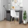 vidaXL Desk with Drawers High Gloss Grey 110x50x76 cm Chipboard