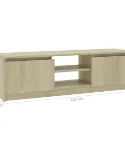vidaXL TV Cabinet Sonoma Oak 120x30x35.5 cm Chipboard