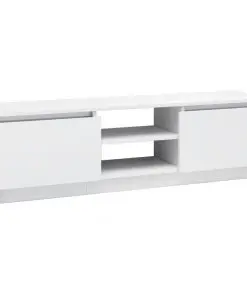 vidaXL TV Cabinet High Gloss White 120x30x35.5 cm Chipboard