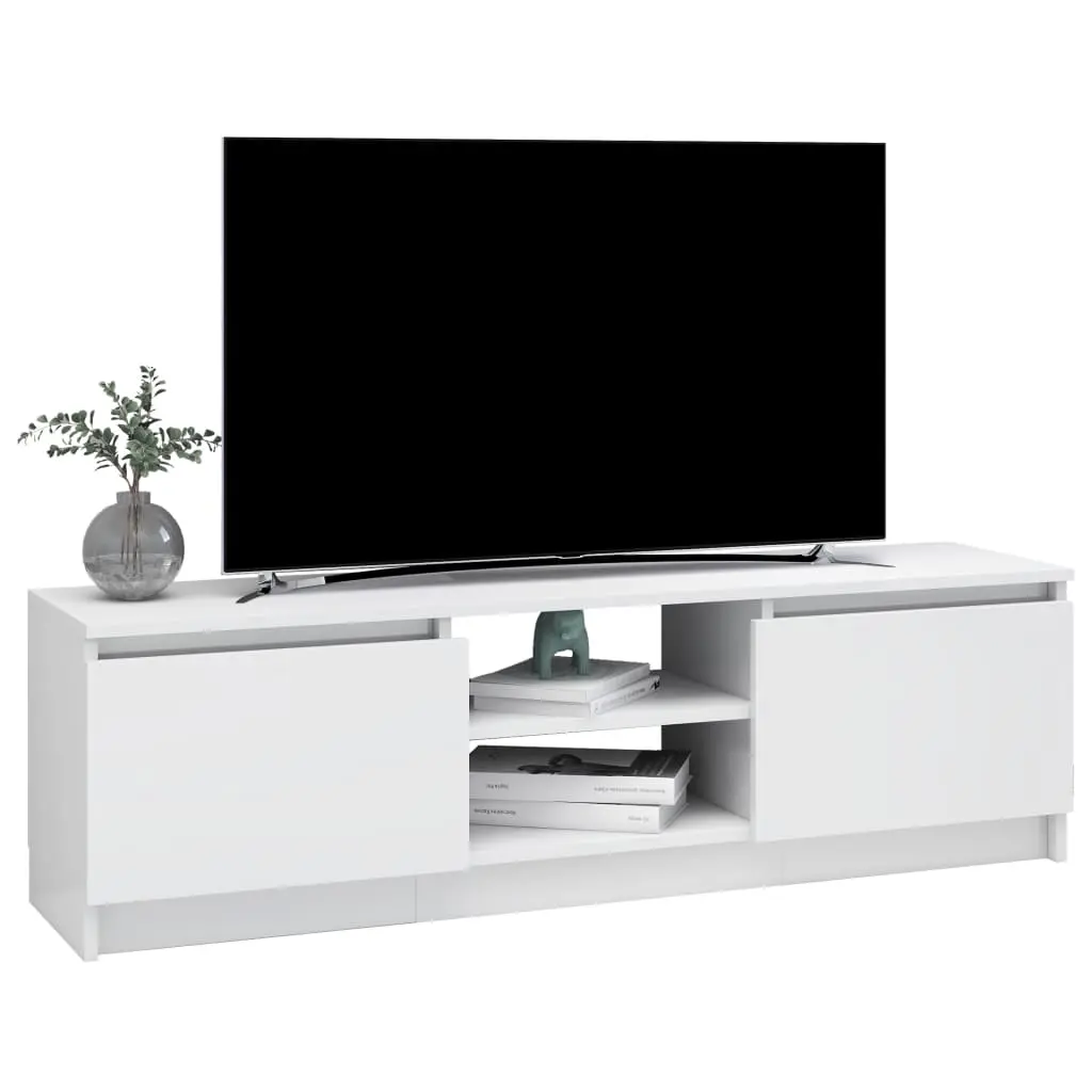 vidaXL TV Cabinet High Gloss White 120x30x35.5 cm Chipboard