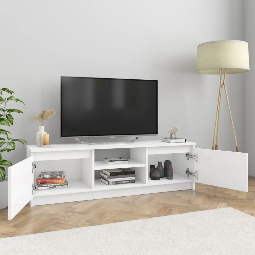vidaXL TV Cabinet High Gloss White 120x30x35.5 cm Chipboard