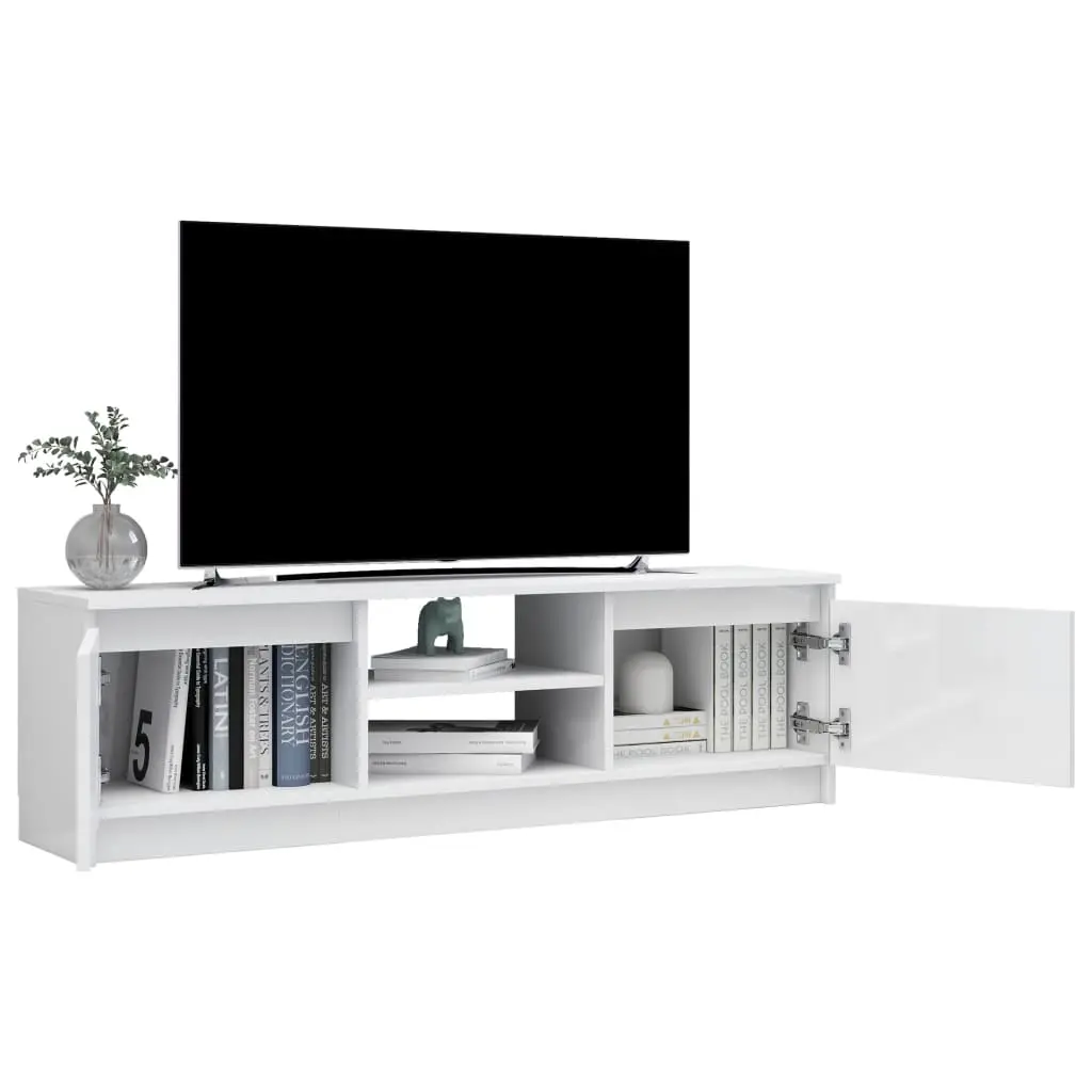 vidaXL TV Cabinet High Gloss White 120x30x35.5 cm Chipboard