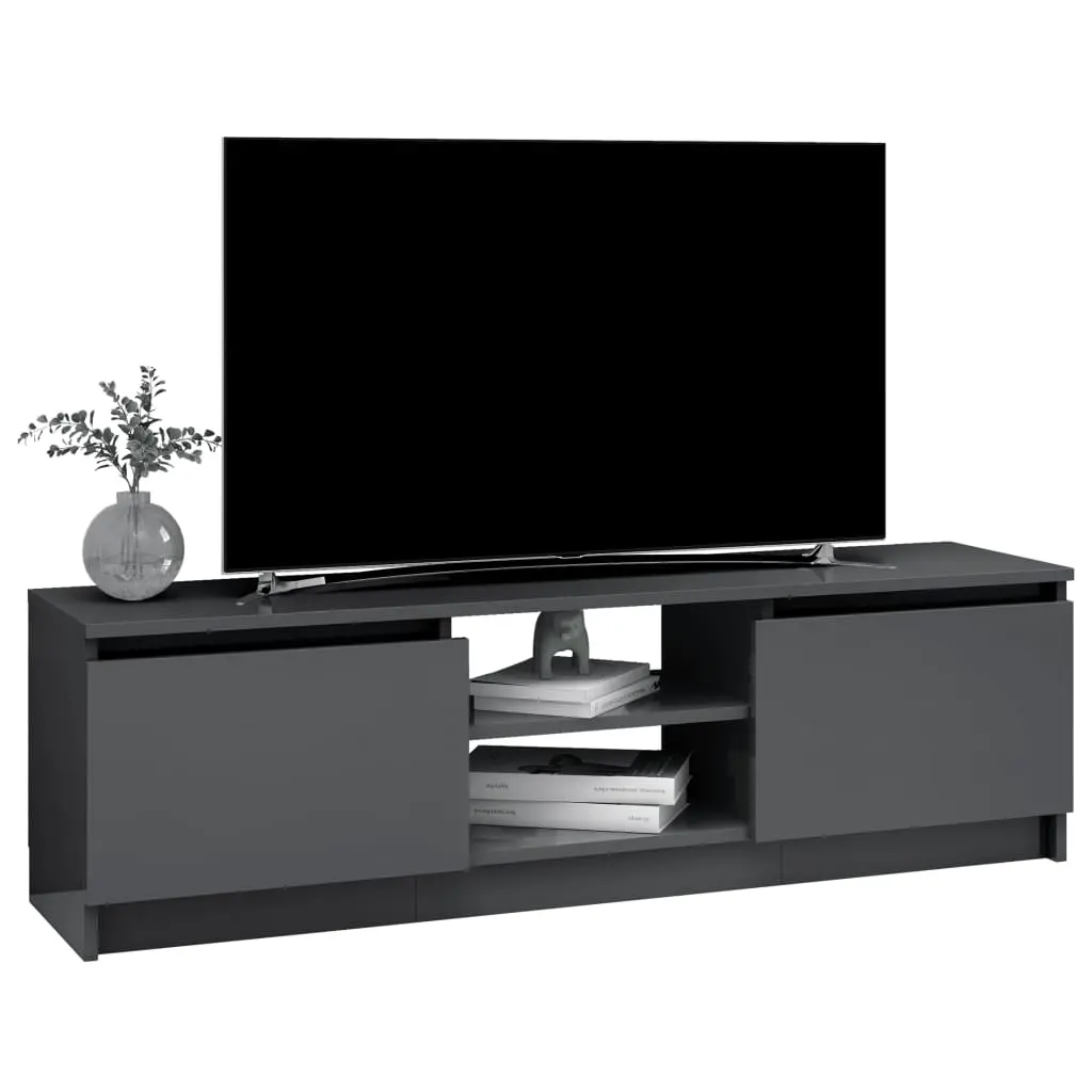 vidaXL TV Cabinet High Gloss Grey 120x30x35.5 cm Chipboard