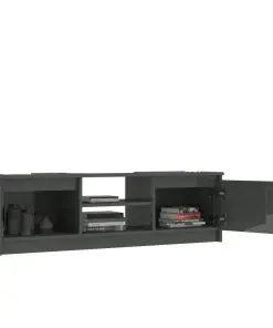 vidaXL TV Cabinet High Gloss Grey 120x30x35.5 cm Chipboard