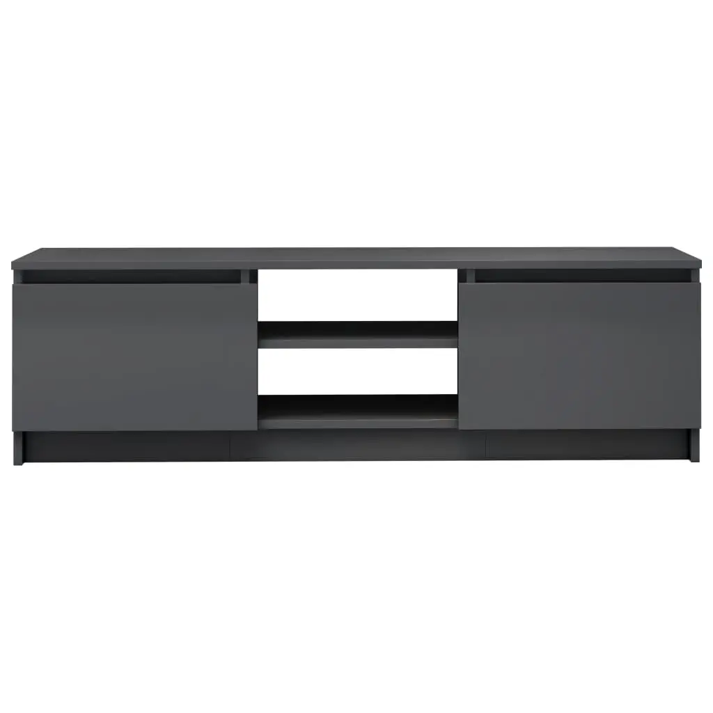 vidaXL TV Cabinet High Gloss Grey 120x30x35.5 cm Chipboard