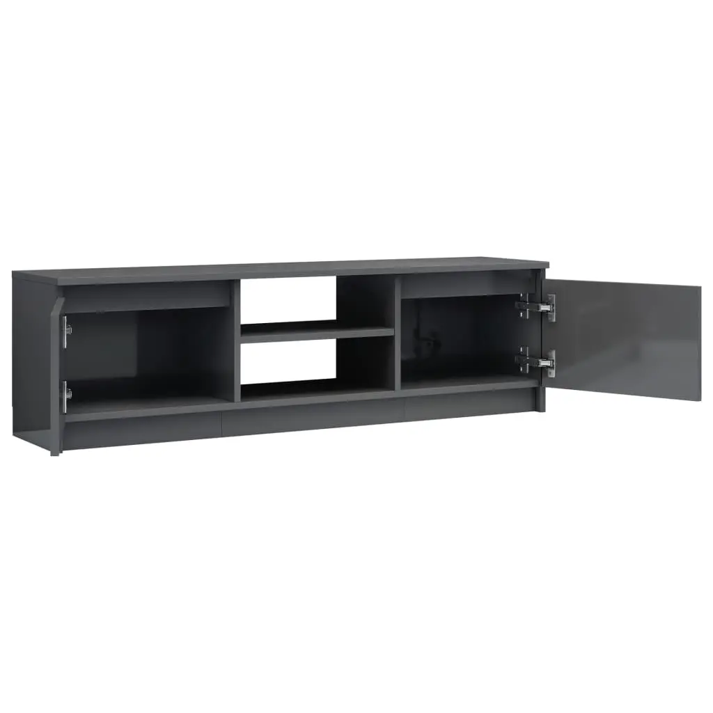 vidaXL TV Cabinet High Gloss Grey 120x30x35.5 cm Chipboard