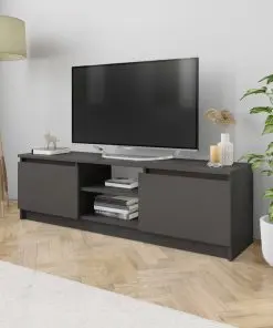 vidaXL TV Cabinet High Gloss Grey 120x30x35.5 cm Chipboard