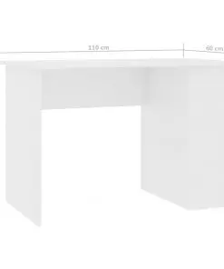 vidaXL Desk White 110x60x73 cm Chipboard