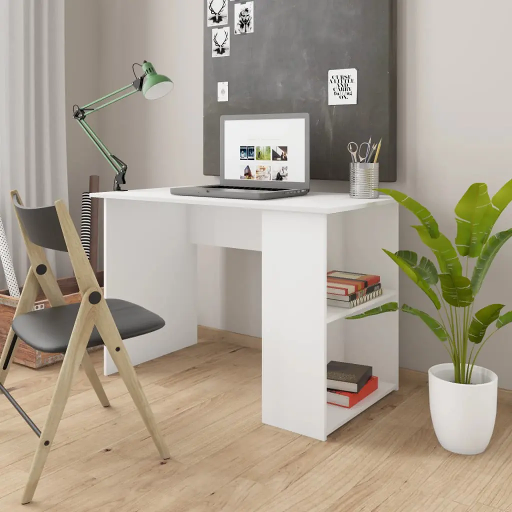 vidaXL Desk White 110x60x73 cm Chipboard