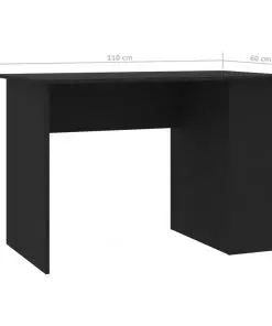 vidaXL Desk Black 110x60x73 cm Chipboard
