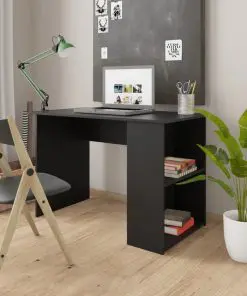 vidaXL Desk Black 110x60x73 cm Chipboard