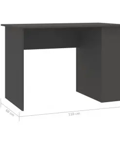 vidaXL Desk Grey 110x60x73 cm Chipboard