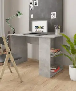 vidaXL Desk Concrete Grey 110x60x73 cm Chipboard