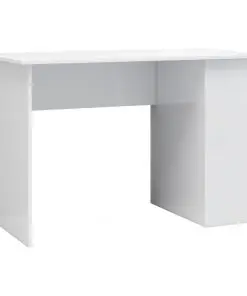 vidaXL Desk High Gloss White 110x60x73 cm Chipboard