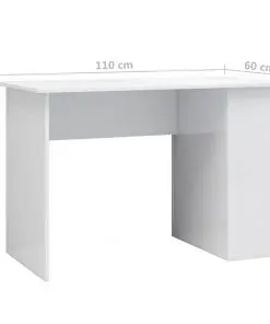 vidaXL Desk High Gloss White 110x60x73 cm Chipboard