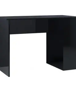 vidaXL Desk High Gloss Black 110x60x73 cm Chipboard
