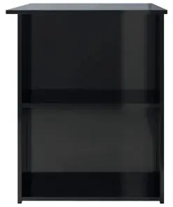 vidaXL Desk High Gloss Black 110x60x73 cm Chipboard
