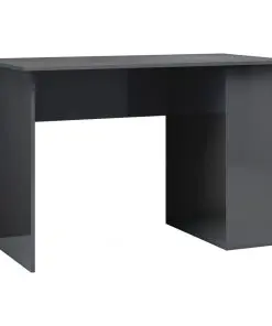 vidaXL Desk High Gloss Grey 110x60x73 cm Chipboard
