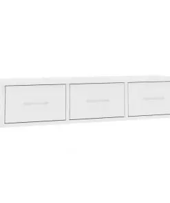 vidaXL Wall-mounted Drawer Shelf White 88x26x18.5 cm Chipboard