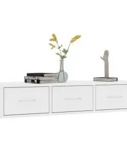 vidaXL Wall-mounted Drawer Shelf White 88x26x18.5 cm Chipboard