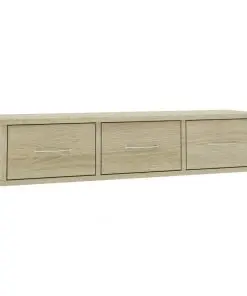 vidaXL Wall-mounted Drawer Shelf Sonoma Oak 88x26x18.5 cm Chipboard