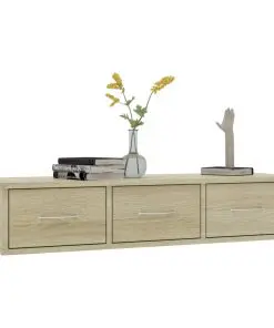 vidaXL Wall-mounted Drawer Shelf Sonoma Oak 88x26x18.5 cm Chipboard