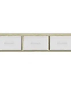 vidaXL Wall-mounted Drawer Shelf White and Sonoma Oak 88x26x18.5 cm Chipboard