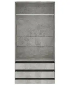 vidaXL Wardrobe Concrete Grey 100x50x200 cm Chipboard