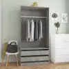 vidaXL Wardrobe Concrete Grey 100x50x200 cm Chipboard
