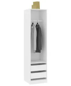 vidaXL Wardrobe with Drawers White 50x50x200 cm Chipboard