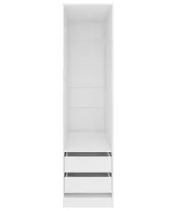 vidaXL Wardrobe with Drawers White 50x50x200 cm Chipboard