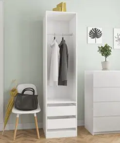 vidaXL Wardrobe with Drawers White 50x50x200 cm Chipboard