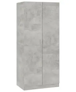 vidaXL Wardrobe Concrete Grey 80x52x180 cm Chipboard