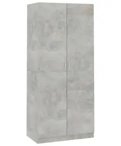 vidaXL Wardrobe Concrete Grey 90x52x200 cm Chipboard