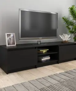 vidaXL TV Cabinet Black 140x40x35.5 cm Chipboard
