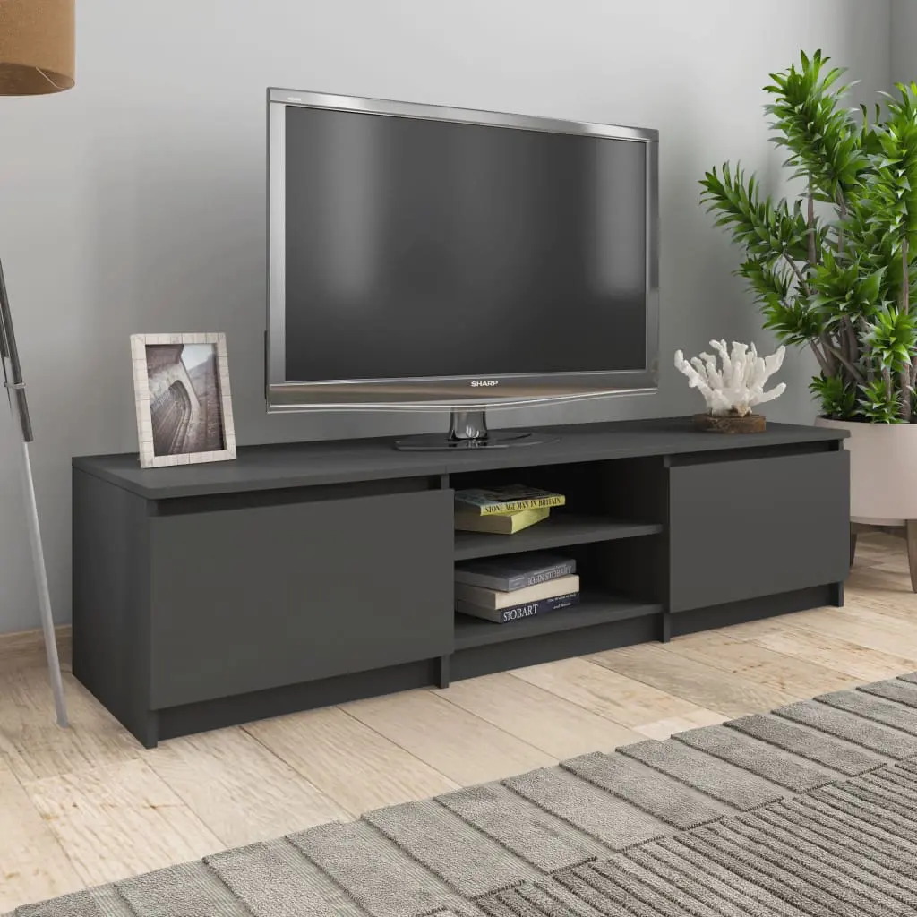 vidaXL TV Cabinet Grey 140x40x35.5 cm Chipboard