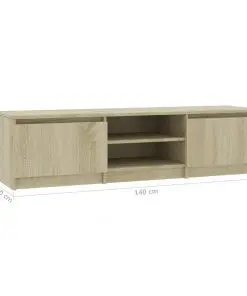 vidaXL TV Cabinet Sonoma Oak 140x40x35.5 cm Chipboard