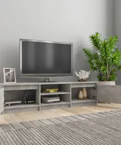 vidaXL TV Cabinet Concrete Grey 140x40x35.5 cm Chipboard