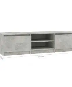 vidaXL TV Cabinet Concrete Grey 140x40x35.5 cm Chipboard