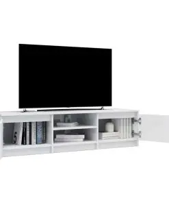 vidaXL TV Cabinet High Gloss White 140x40x35.5 cm Chipboard