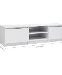 vidaXL TV Cabinet High Gloss White 140x40x35.5 cm Chipboard